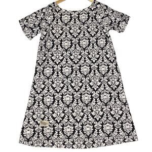 Elegant Black and White Damask Robe